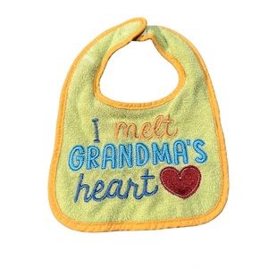 Green, Orange, Blue, and Red Bib “I Melt Grandma’s Heart”